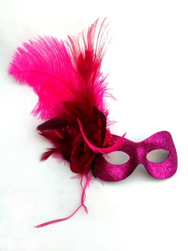 Pink feather mask