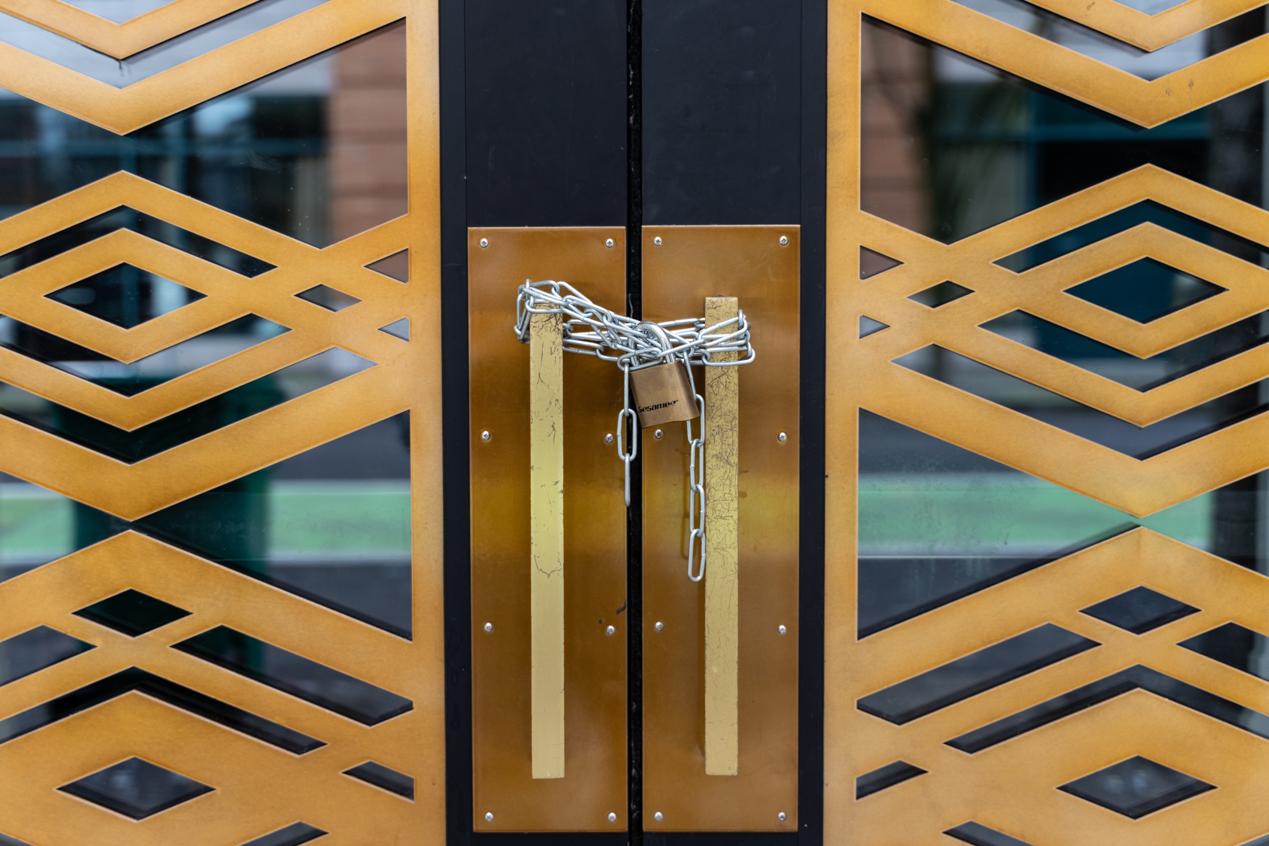 padlocked door